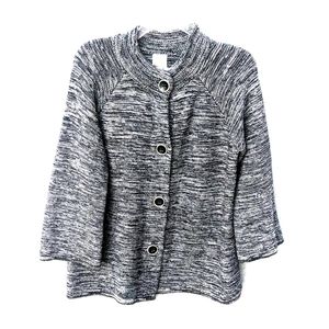 JM speckled silver cardigan sweater M